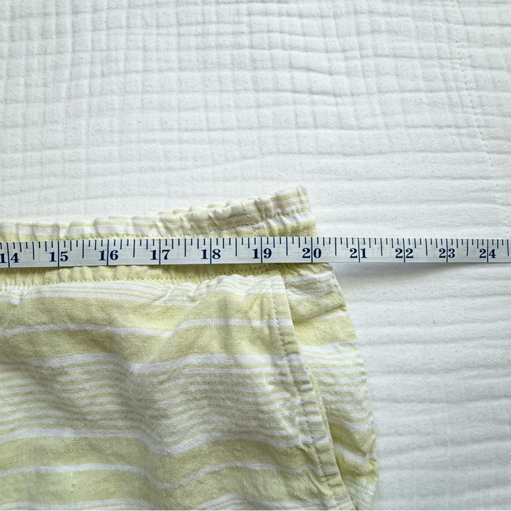 J. Jill 100% linen butter yellow & white striped shorts -Size XL -POCKETS - Picture 6 of 9